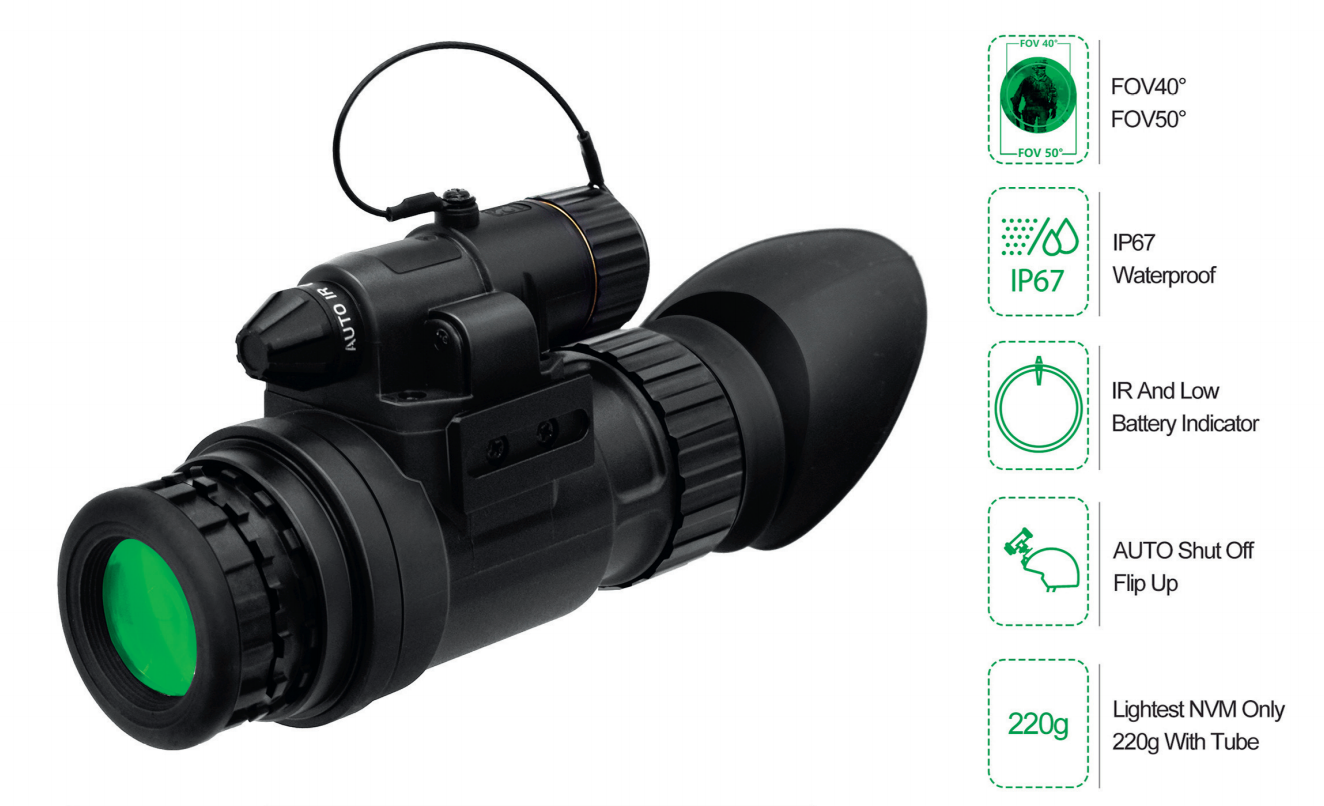 Monóculo de visão noturna Lindu NV5031 NV4031 com tubo de 3ª geração