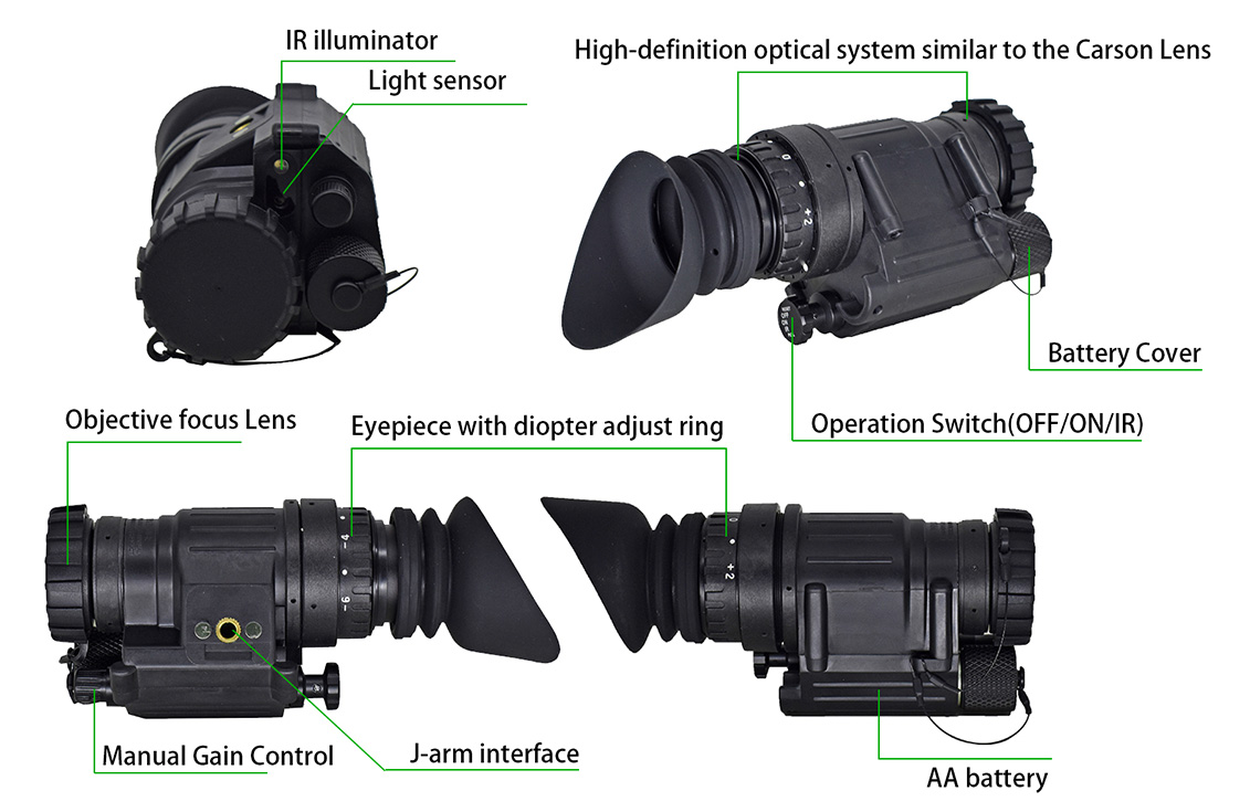 AN PVS 14 Gen 3 Gen 2 wp nvg visão nocturna com fósforo branco para venda